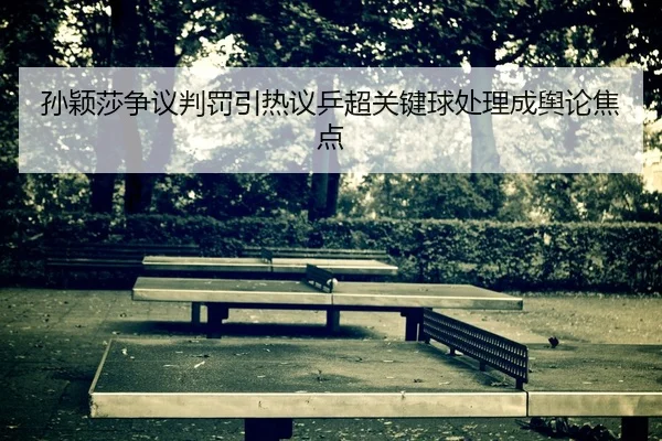 孙颖莎争议判罚引热议乒超关键球处理成舆论焦点